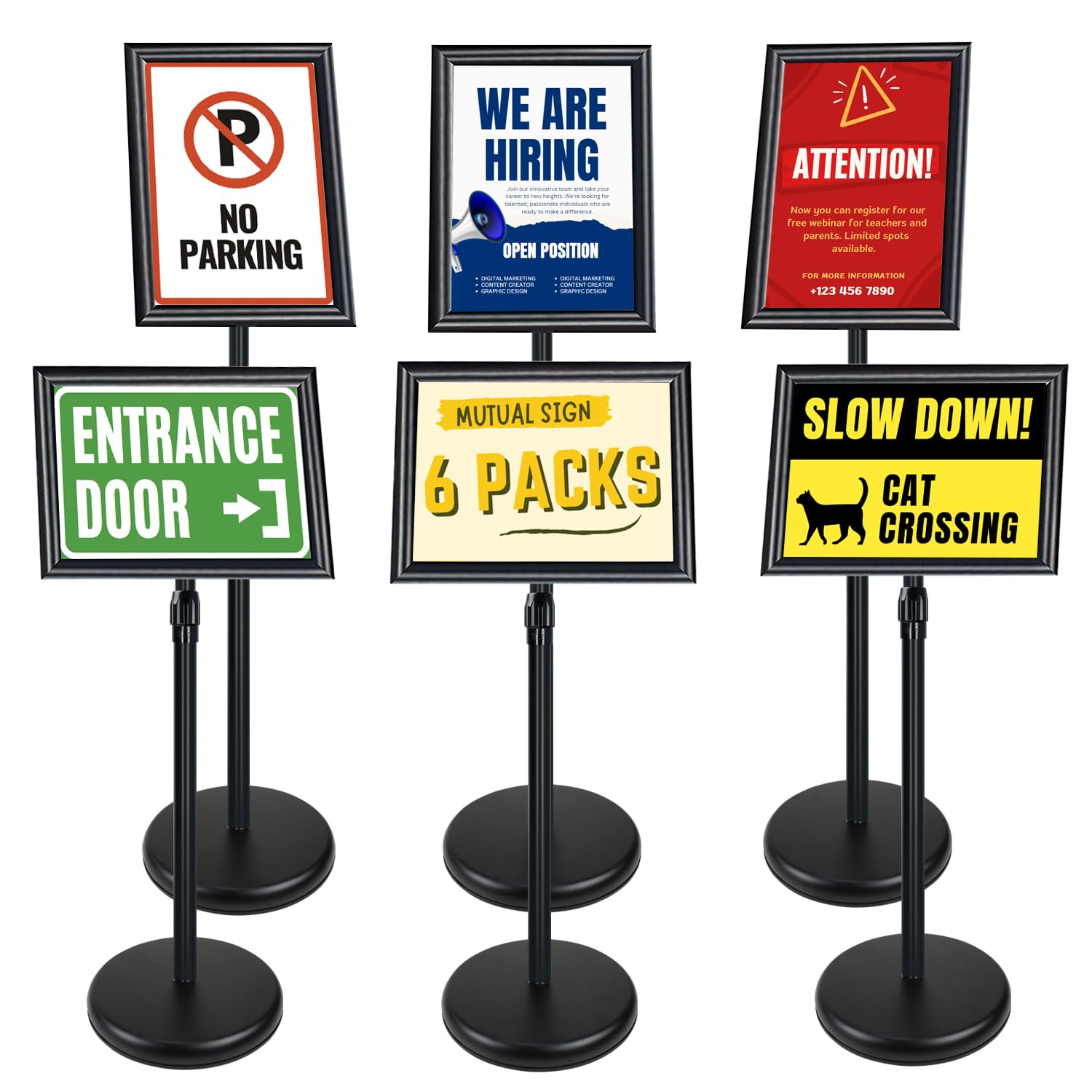 Set 6 Supporti Porta-Manifesti A4 Regolabili