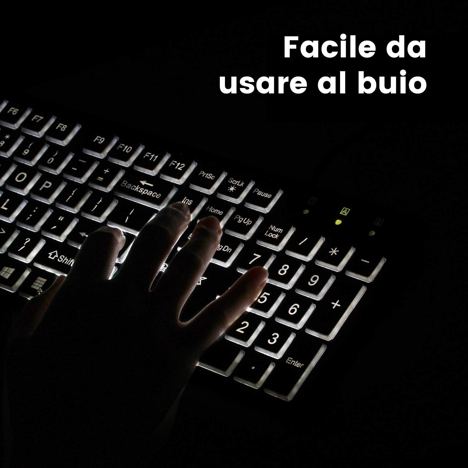 Perixx PERIBOARD-317 - Tastiera USB Cablata Retroilluminata - immagine 3