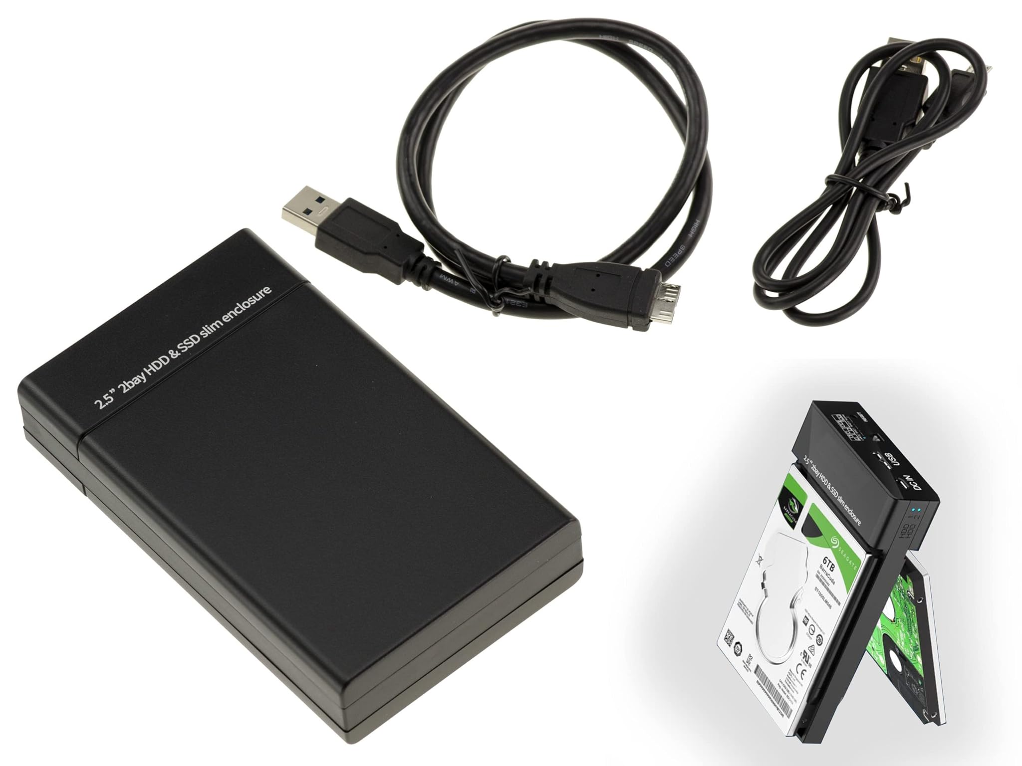 Kalea-informatique Alloggiamento USB 3.0 per 2 HDD SATA 2.5"