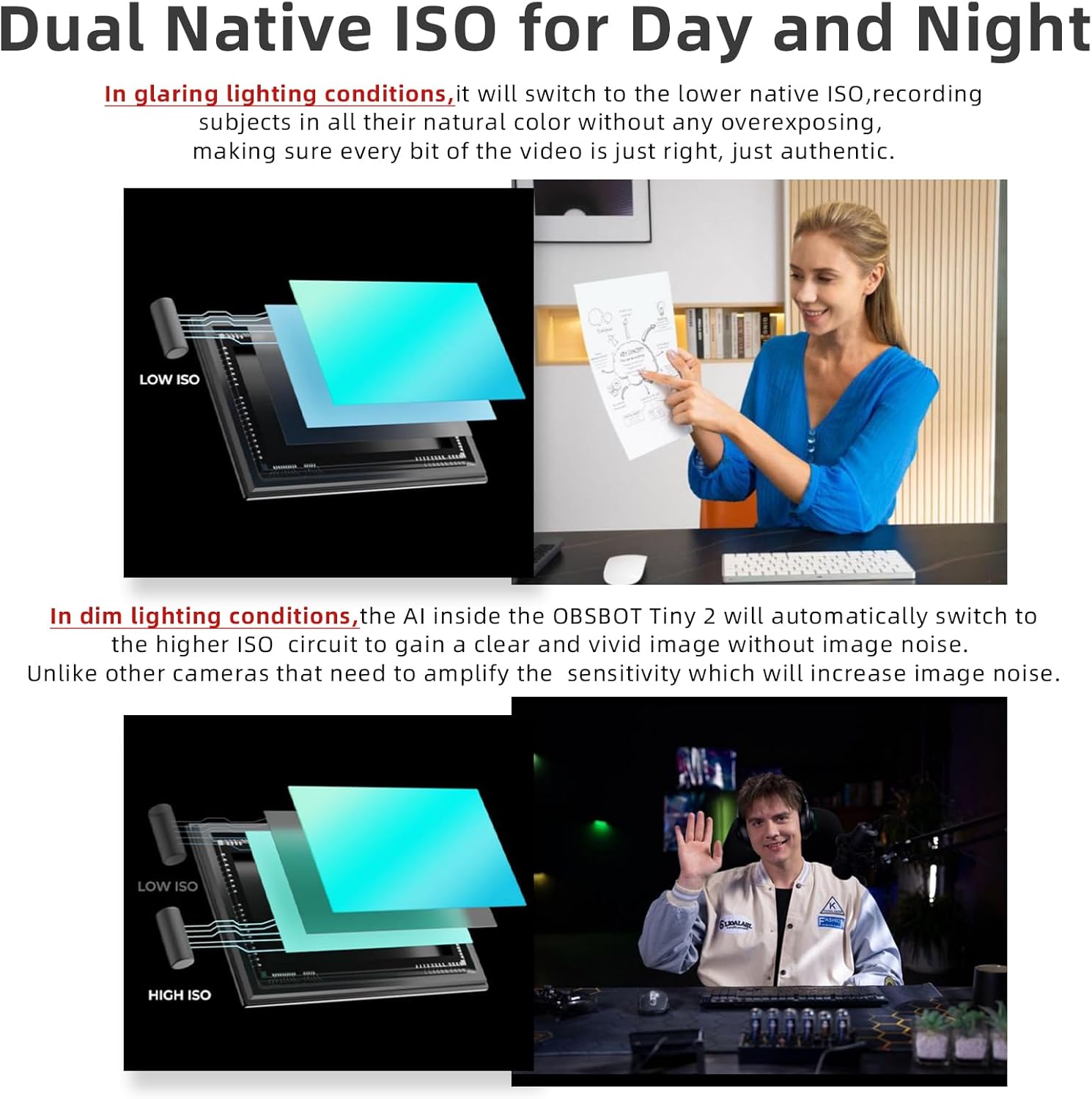 Obsbot Tiny 2 - Webcam PTZ 4K AI, USB 3.0 - immagine 4