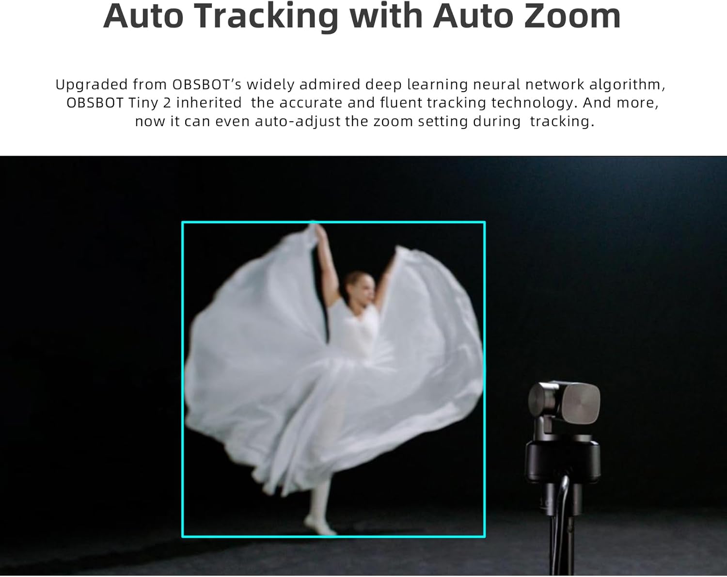 Obsbot Tiny 2 - Webcam PTZ 4K AI, USB 3.0 - immagine 7