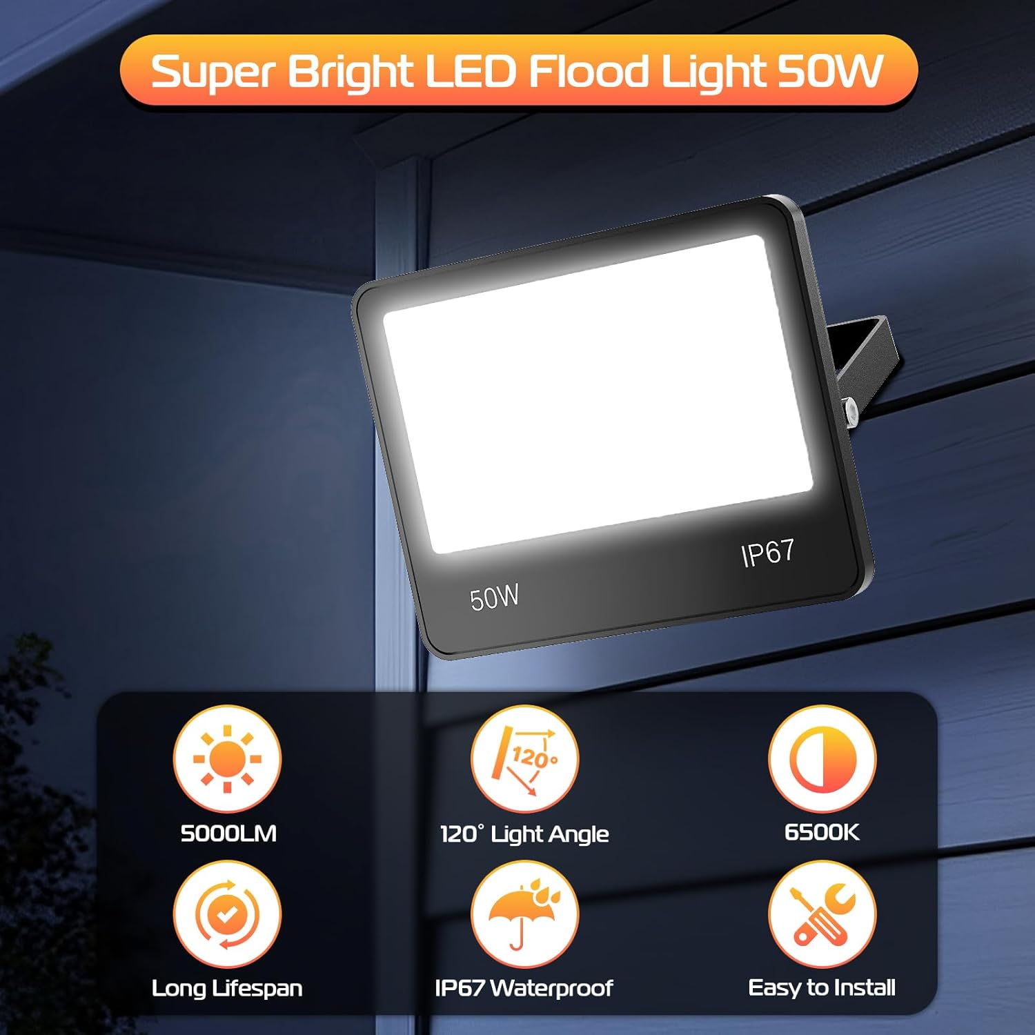 Hapylumi Faretto LED da Esterno 50W 5000LM - immagine 2