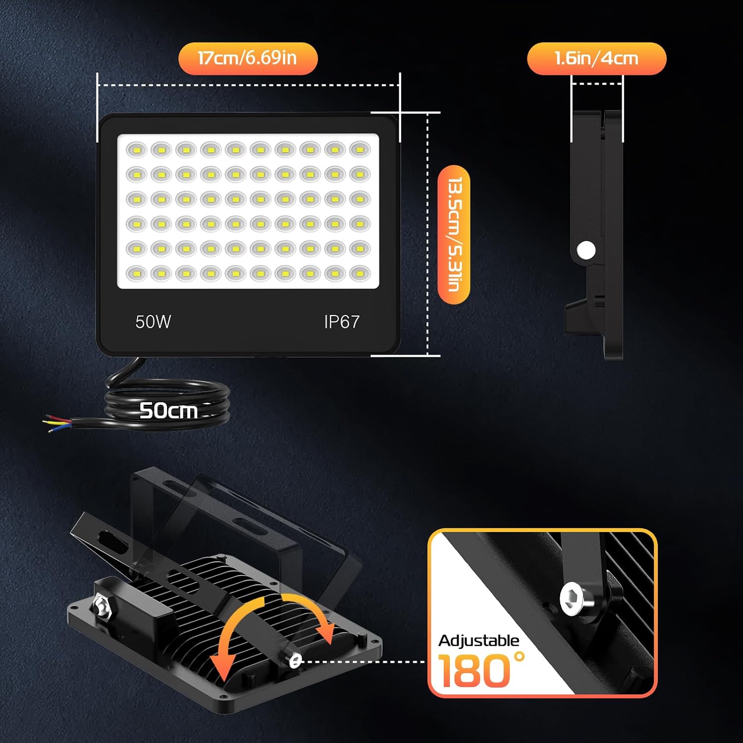 Hapylumi Faretto LED da Esterno 50W 5000LM - immagine 6