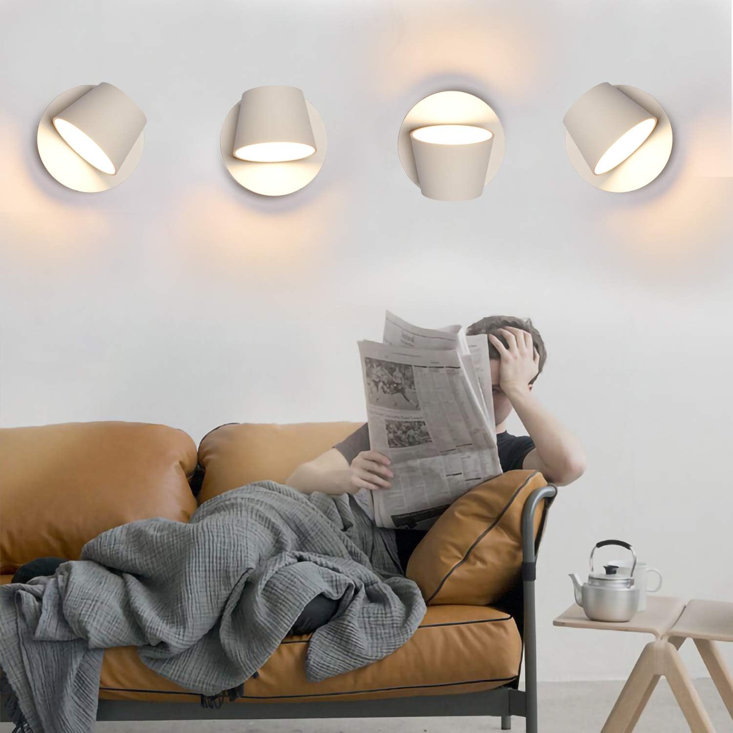 BarcelonaLED Applique LED Moderna Interna con Faretto - immagine 3