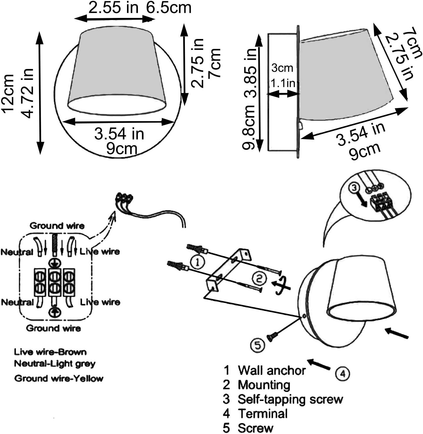 BarcelonaLED Applique LED Moderna Interna con Faretto - immagine 6