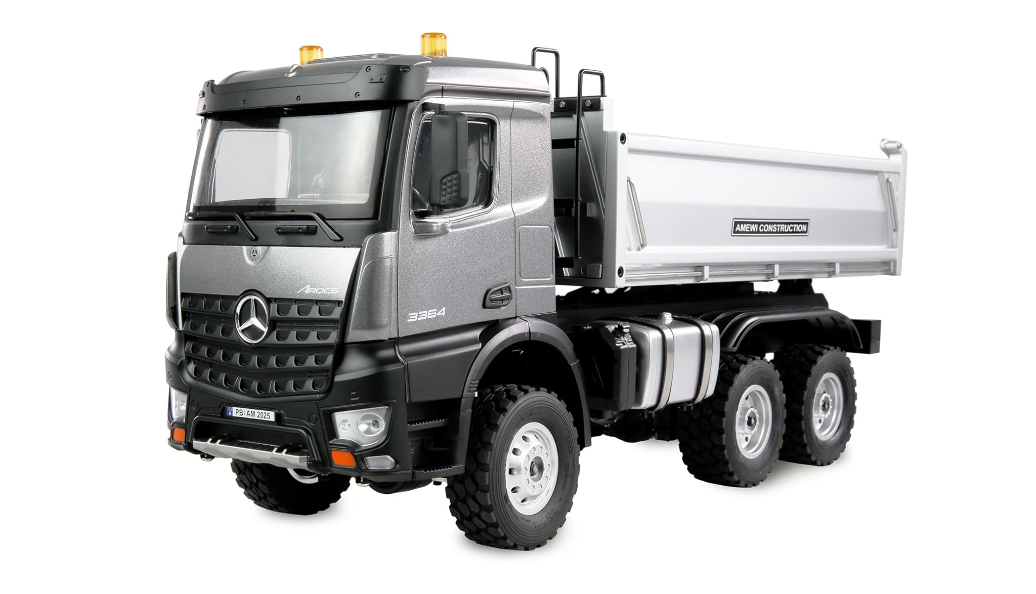 Amewi Mercedes Benz Arocs ribaltabile 6 x 6 1:14 RTR antracite, radiocomandato modello di camion
