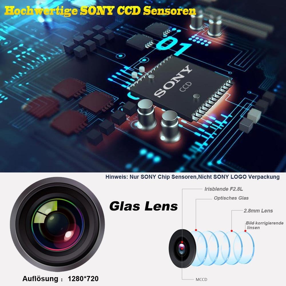 Telecamera Retromarcia con Linee Griglia, Nera - immagine 6