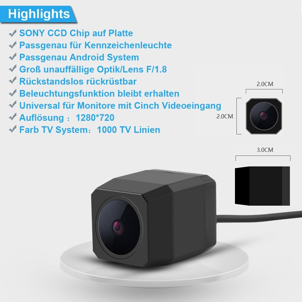 Telecamera Retromarcia con Linee Griglia, Nera - immagine 7