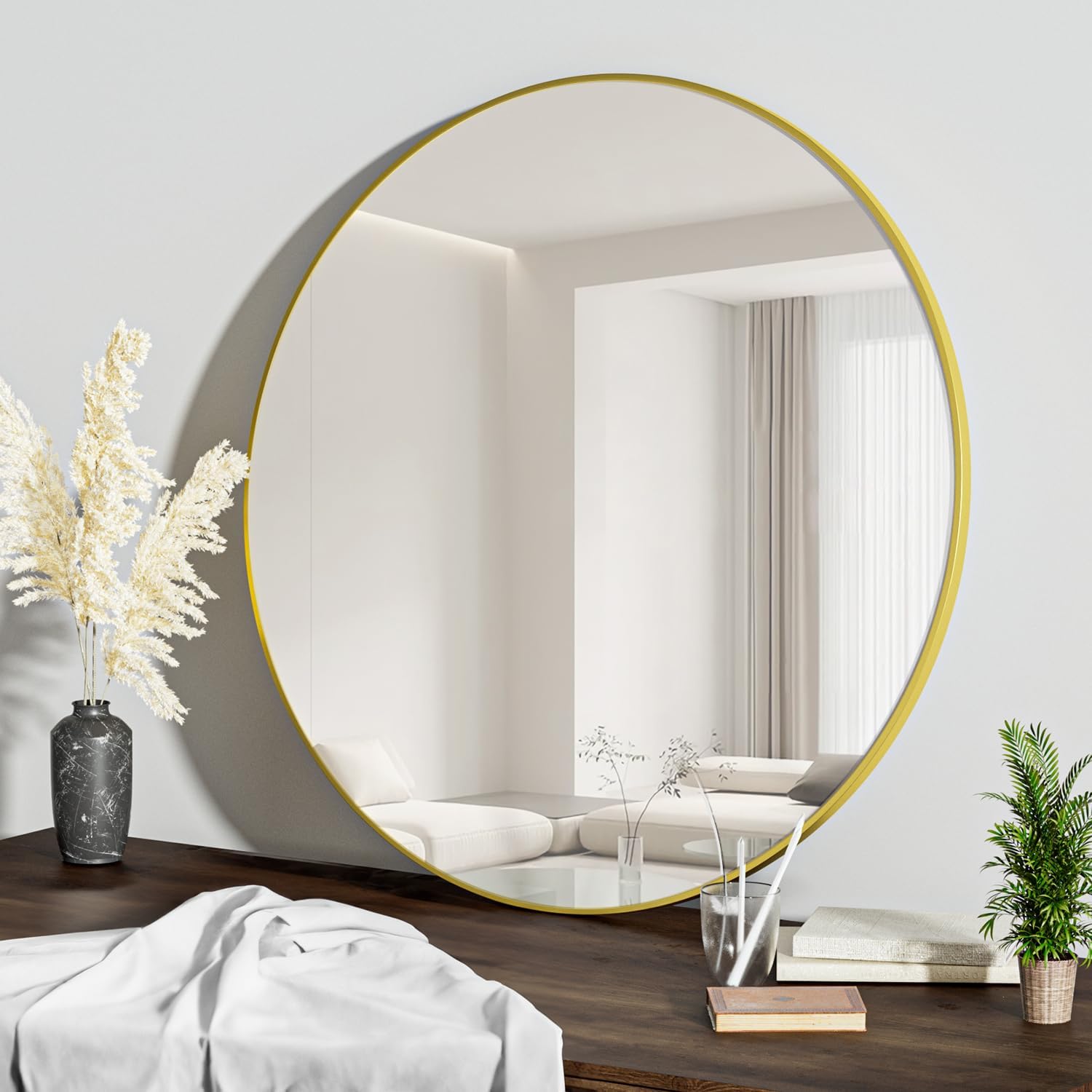 Koonmi Specchio Rotondo Oro 80 cm - immagine 7