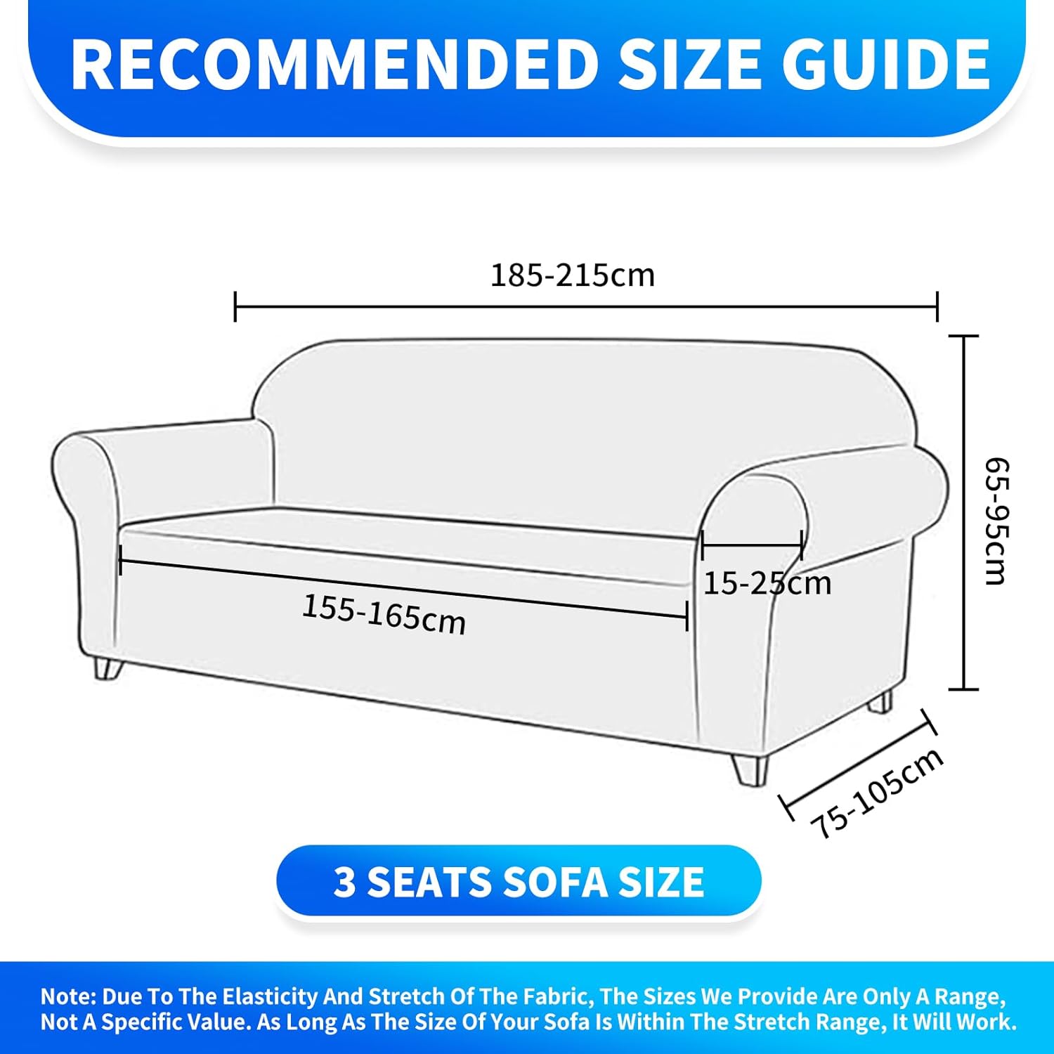 Copridivano Elasticizzato 3 Posti, Blu Pavone - immagine 3