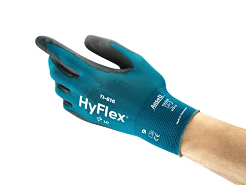 Ansell HyFlex 11-616 Guanti da Lavoro Multiuso, Blu L