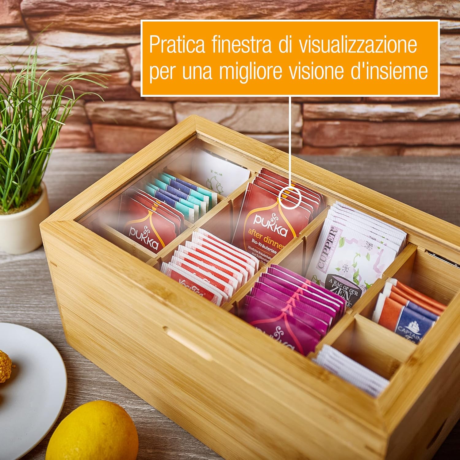Amazy Cassetta Porta Tisane in Legno Extra L - immagine 2