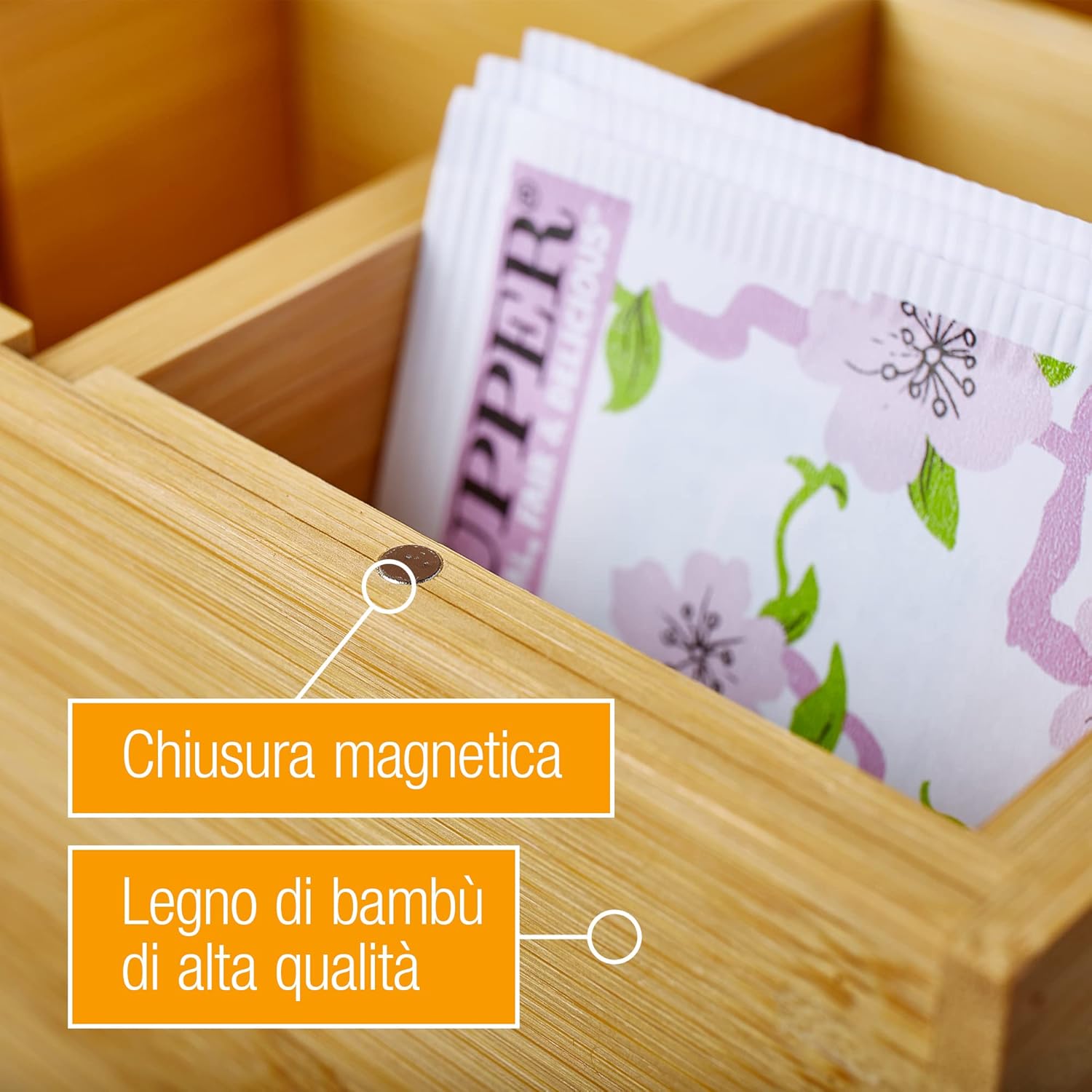 Amazy Cassetta Porta Tisane in Legno Extra L - immagine 3