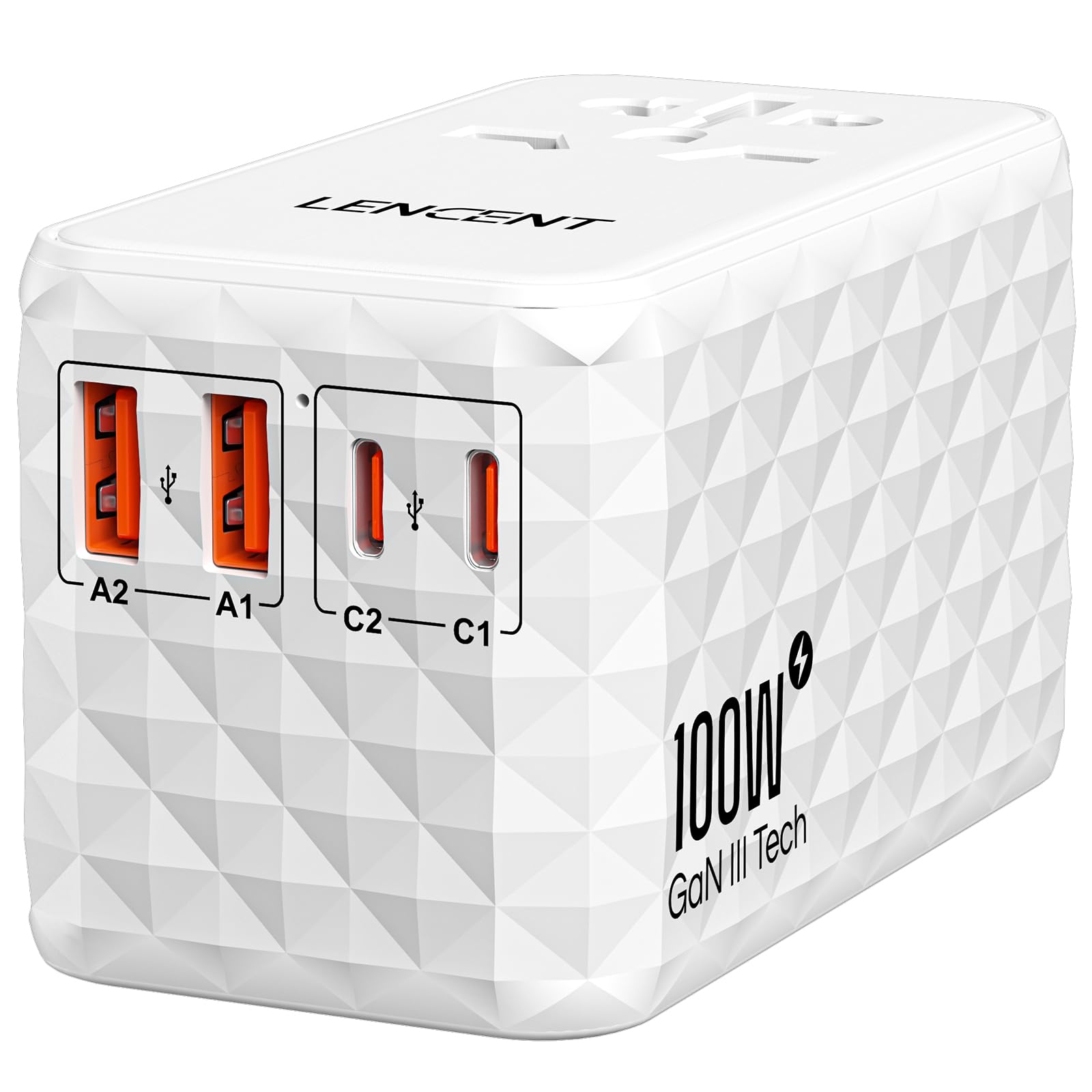 Lencent Gan III 100W Adattatore Universale, Bianco