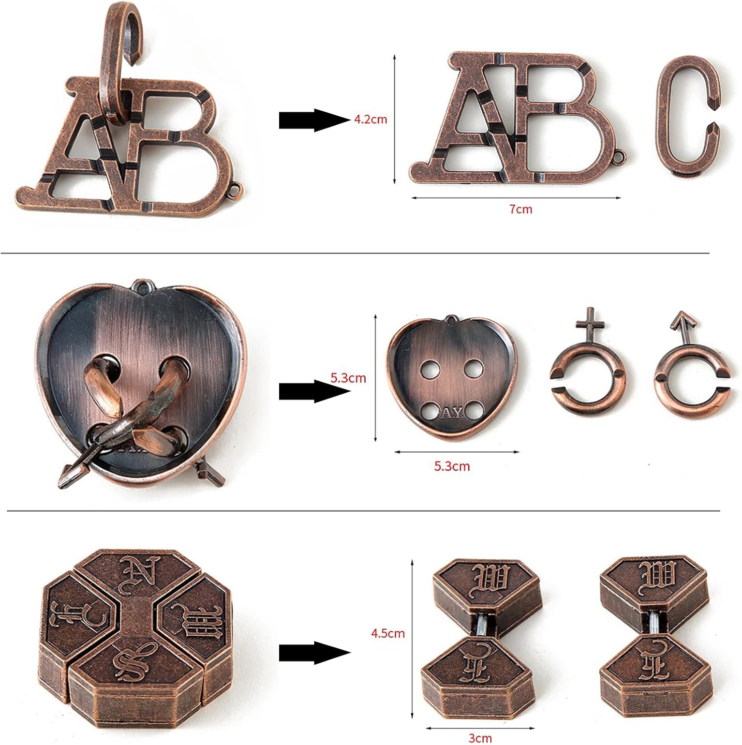 Joyeee Puzzle in Metallo, Gioco Rompicapo Blocco Sblocco Puzzle ad Incastro per Qi Mente Sfida e Test Logici, Giocattoli Educativo Intelligenza per Adulti e Bambini, Alta Difficoltà, 25Pcs -Style A - immagine 3