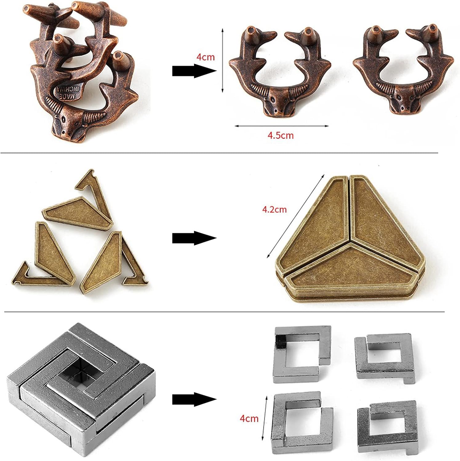 Joyeee Puzzle in Metallo, Gioco Rompicapo Blocco Sblocco Puzzle ad Incastro per Qi Mente Sfida e Test Logici, Giocattoli Educativo Intelligenza per Adulti e Bambini, Alta Difficoltà, 25Pcs -Style A - immagine 5