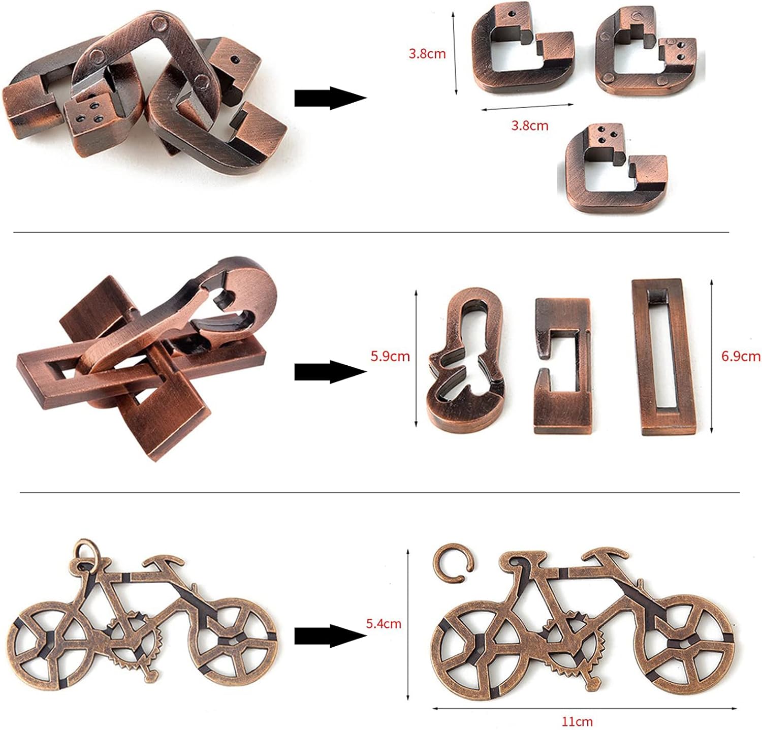 Joyeee Puzzle in Metallo, Gioco Rompicapo Blocco Sblocco Puzzle ad Incastro per Qi Mente Sfida e Test Logici, Giocattoli Educativo Intelligenza per Adulti e Bambini, Alta Difficoltà, 25Pcs -Style A - immagine 6