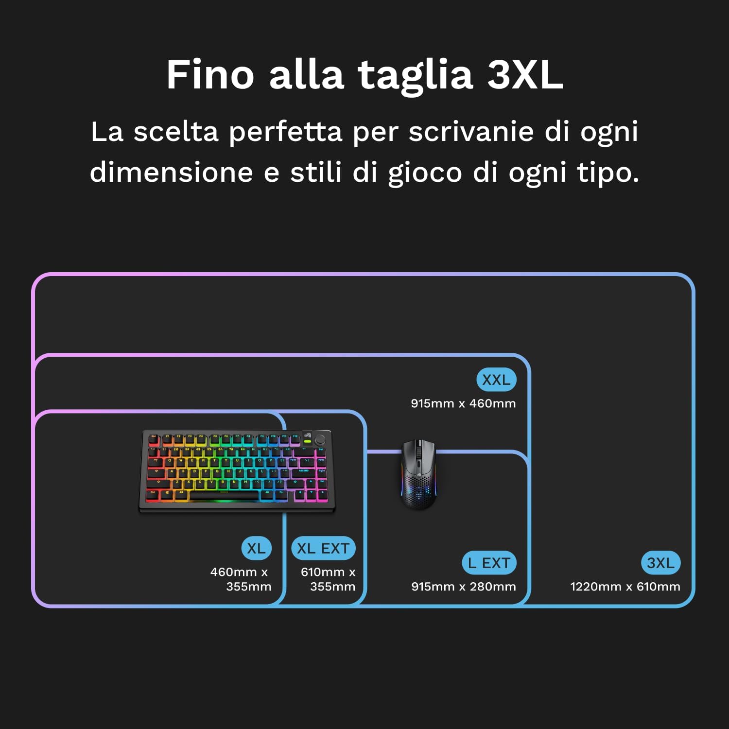 Glorious Gaming Tappetino Mouse GMP 2 GLED XXXL - immagine 7