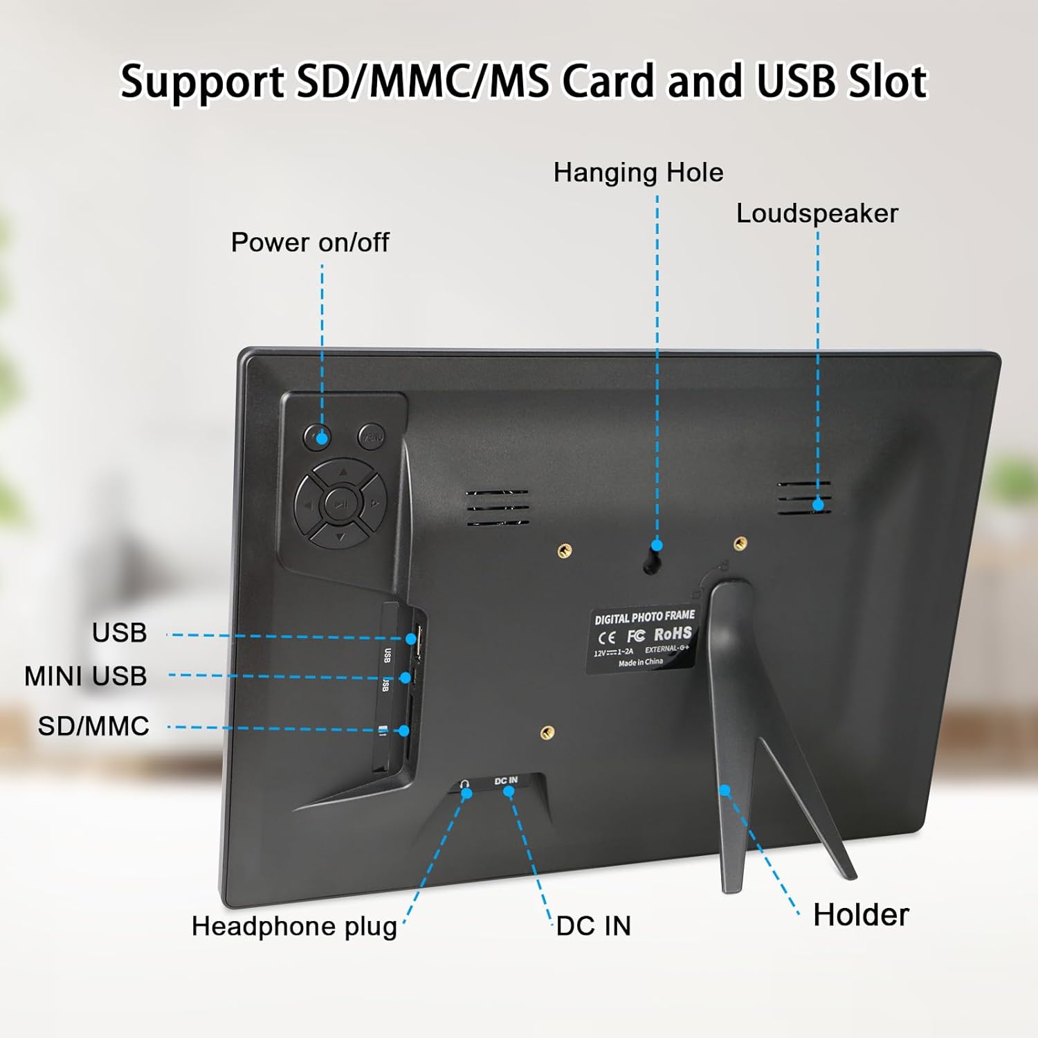 Tsitsc Cornice Digitale 13.3" 1280x800, Nera - immagine 2