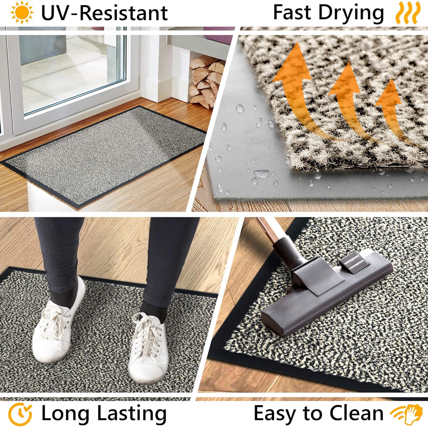 Gadhome Tappeto Ingresso Casa 90x120cm, Beige Grigio - immagine 4