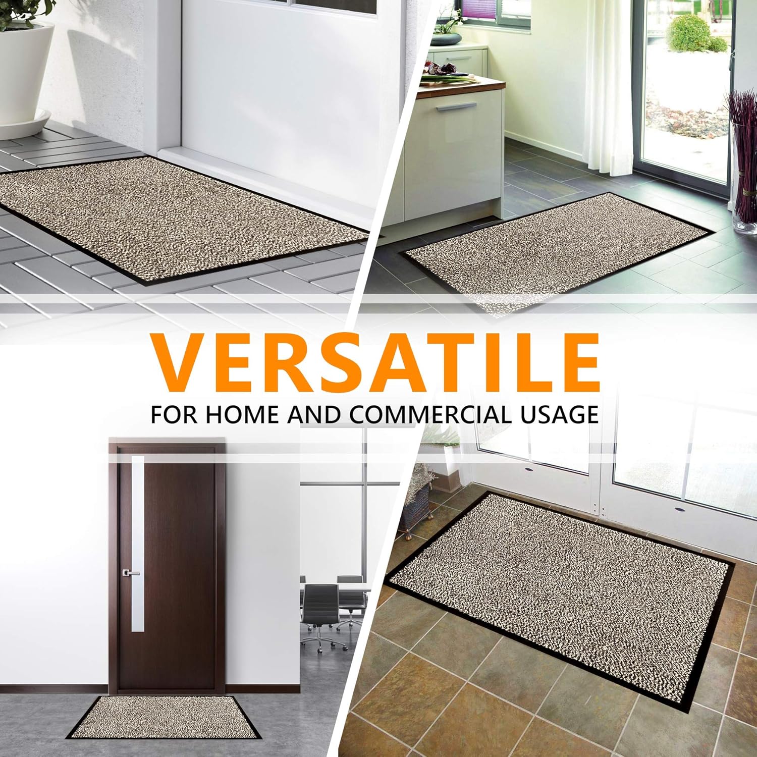 Gadhome Tappeto Ingresso Casa 90x120cm, Beige Grigio - immagine 8