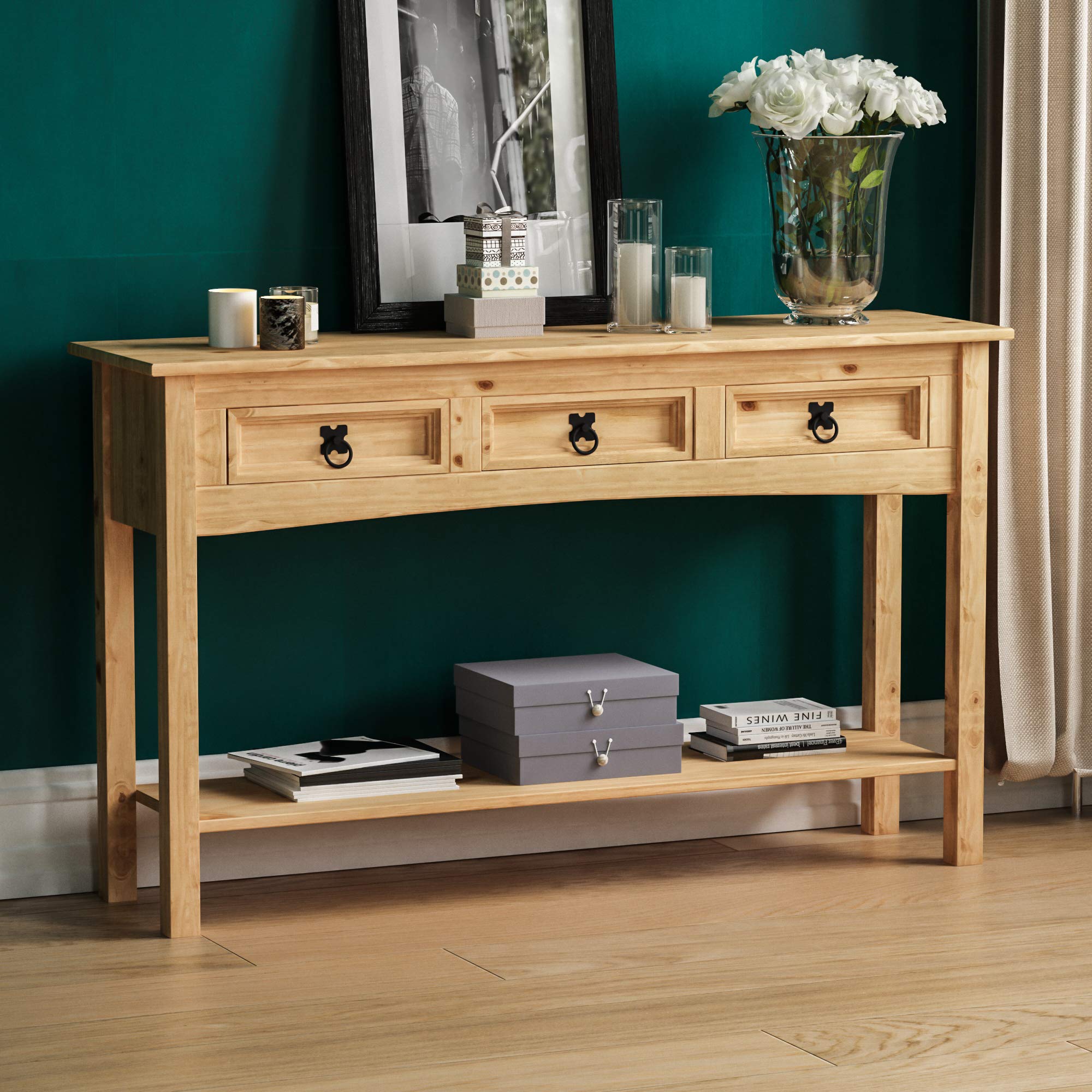 Home Discount Consolle Corona - Legno Pino Massiccio