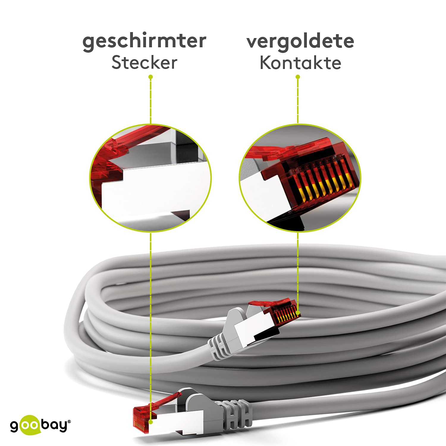 Goobay, Cavo Cat, 7,5M, Grau, 1 - immagine 3