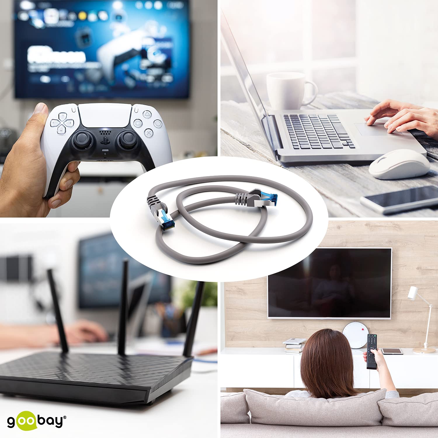 Goobay, Cavo Cat, 7,5M, Grau, 1 - immagine 5