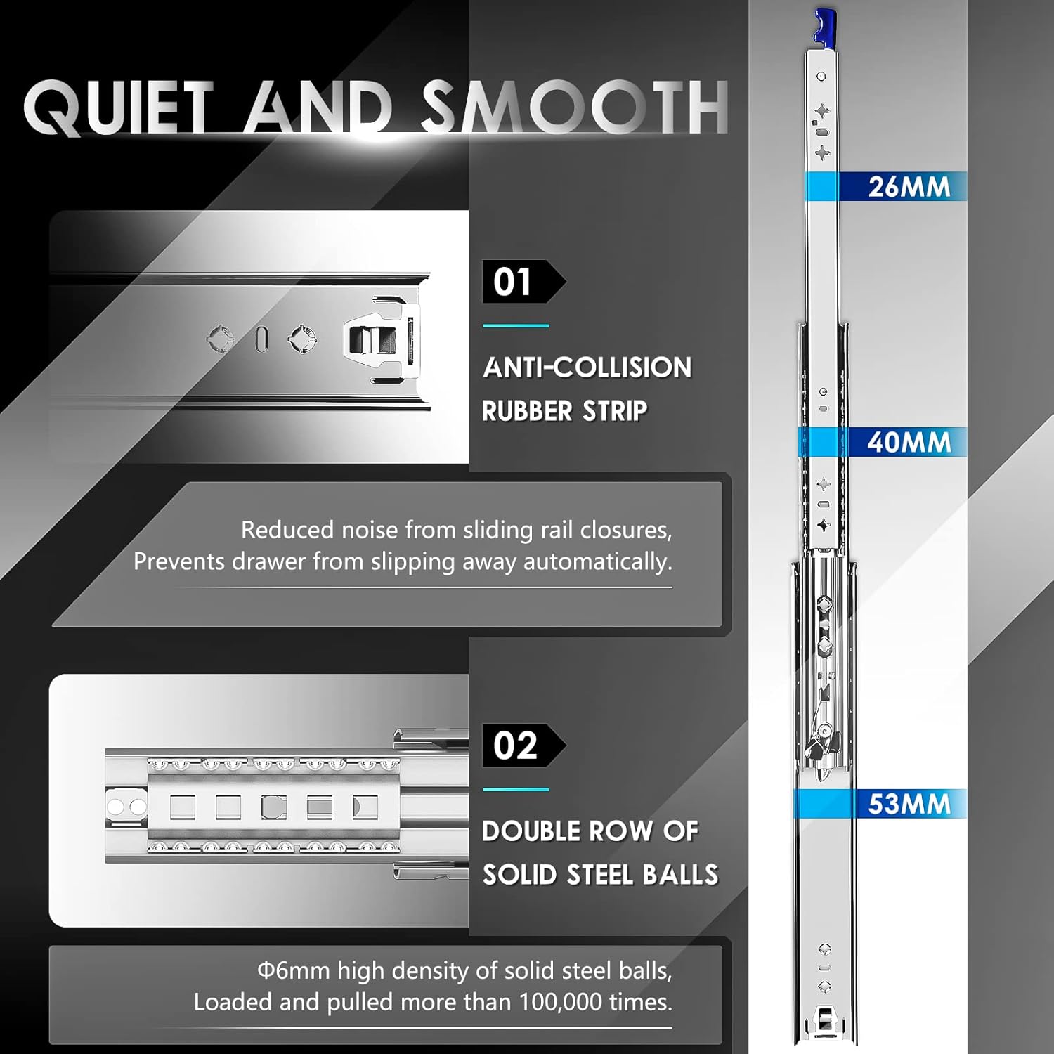 Aolisheng Guide per Cassetti Pesanti Estrazione Totale - immagine 4