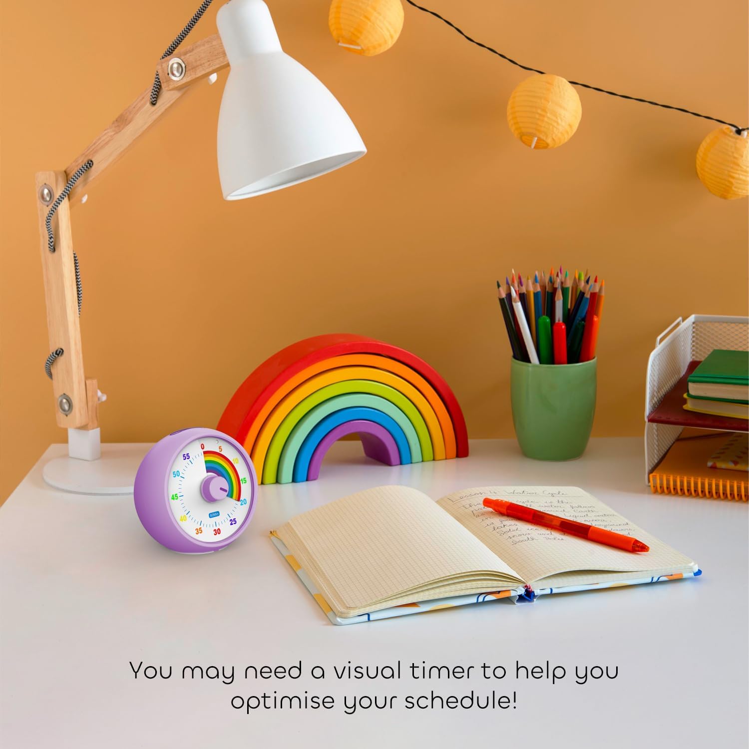Timer Visivo per Bambini e Ufficio 60 Minuti, Viola - immagine 4