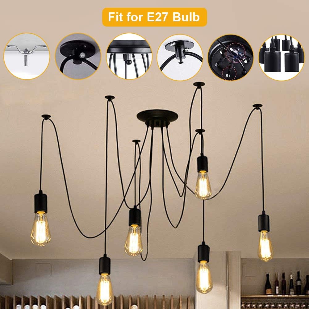 Cocoarm Portalampada Industriale Sospensione 6 Teste - immagine 3