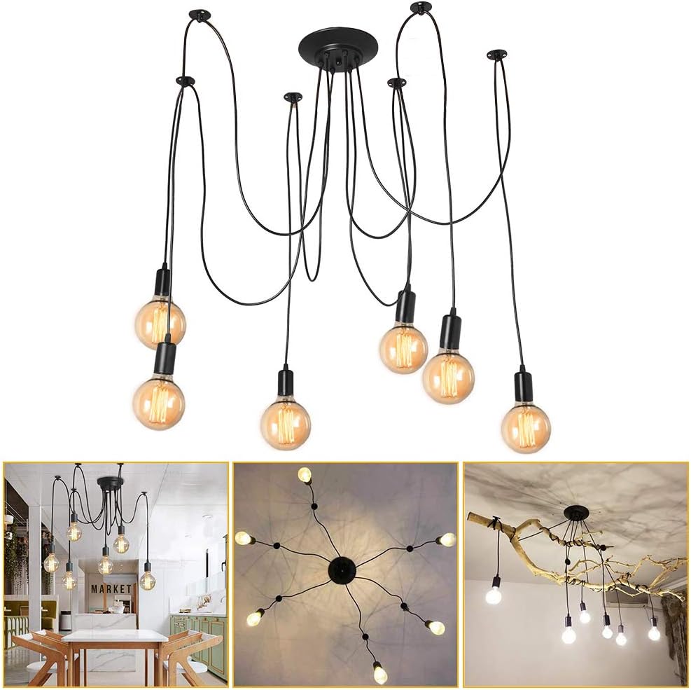 Cocoarm Portalampada Industriale Sospensione 6 Teste - immagine 4