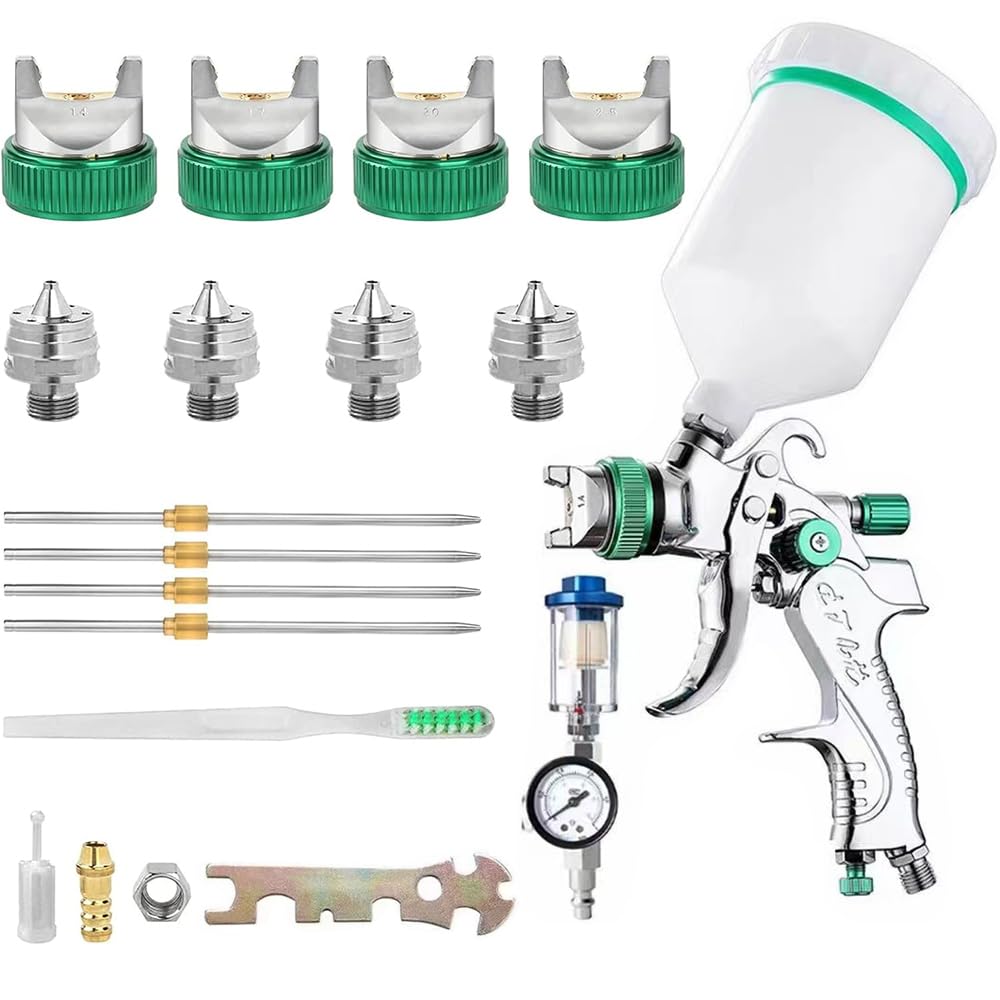 Wooluck® HVLP Pistola a Spruzzo 600ml, Verde