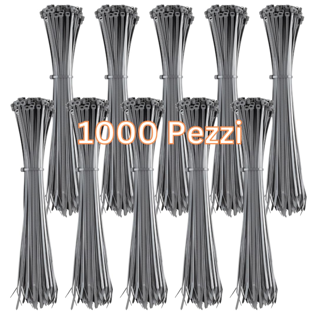 Gocableties Fascette Plastica Grigie 300 mm x 4,8 mm