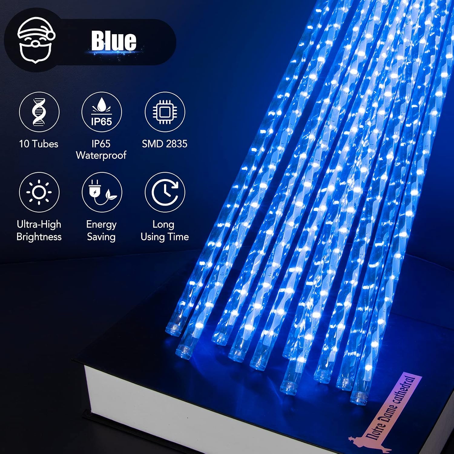 Luci Natale Esterno Cascata 50cm 480 LED Impermeabile - immagine 2