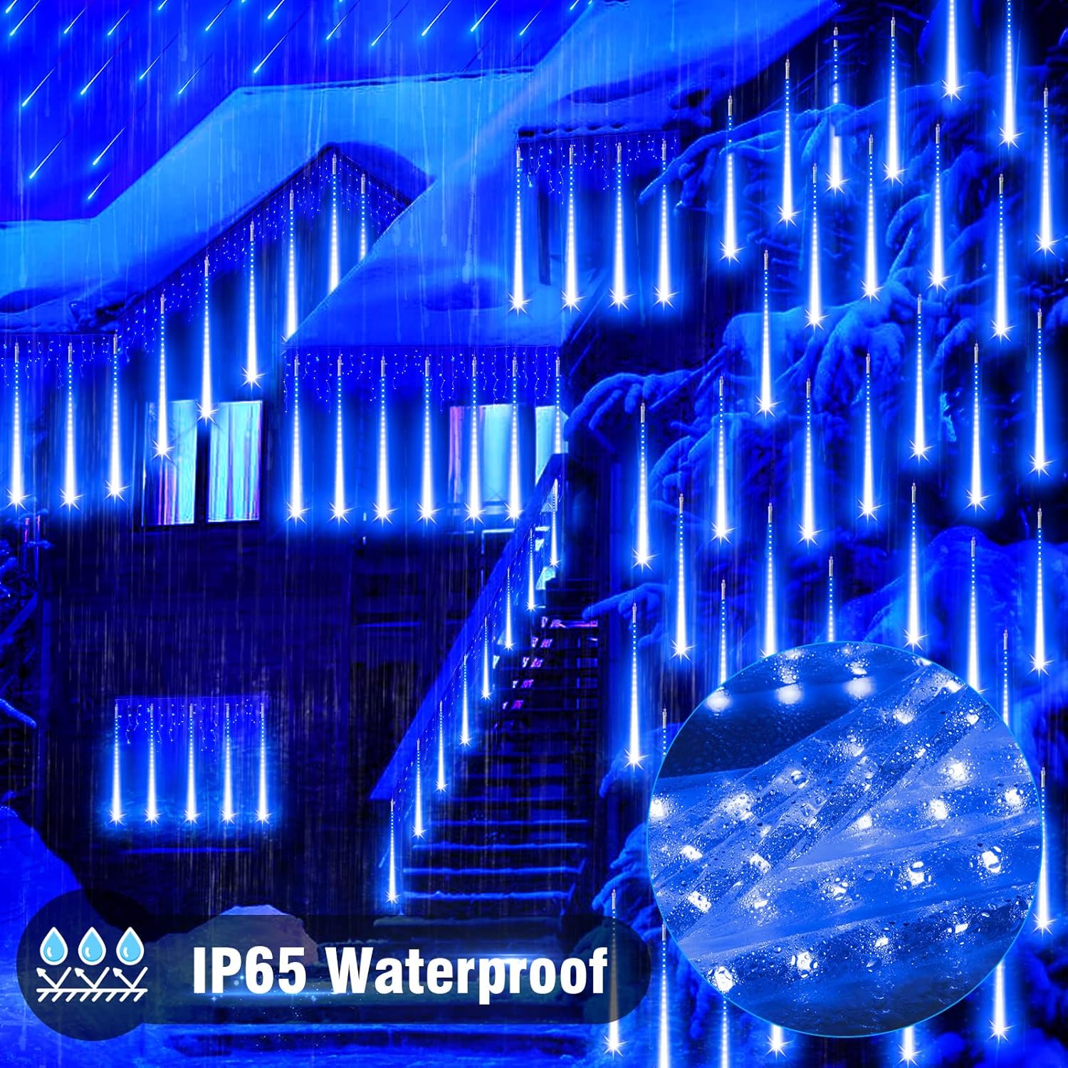 Luci Natale Esterno Cascata 50cm 480 LED Impermeabile - immagine 5