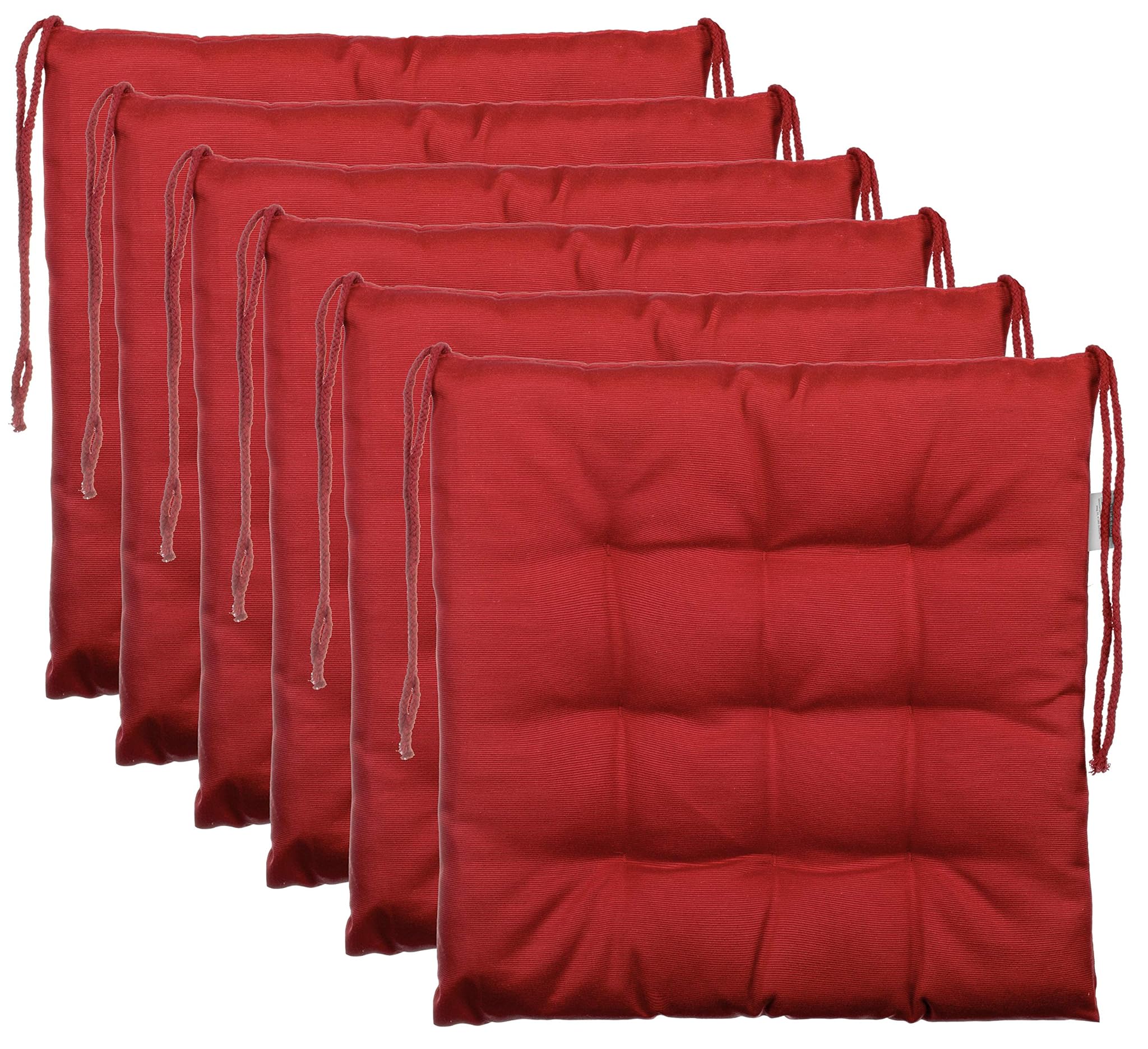 Brandsseller Cuscino per Sedia 40x40cm, Set da 6, Rosso