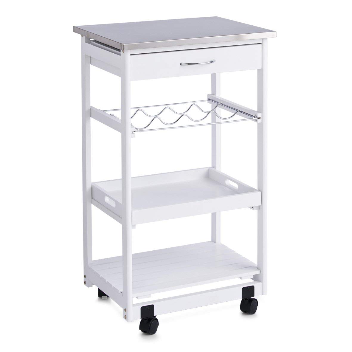 Zeller 13772 Carrello da Cucina con Top Acciaio Inox