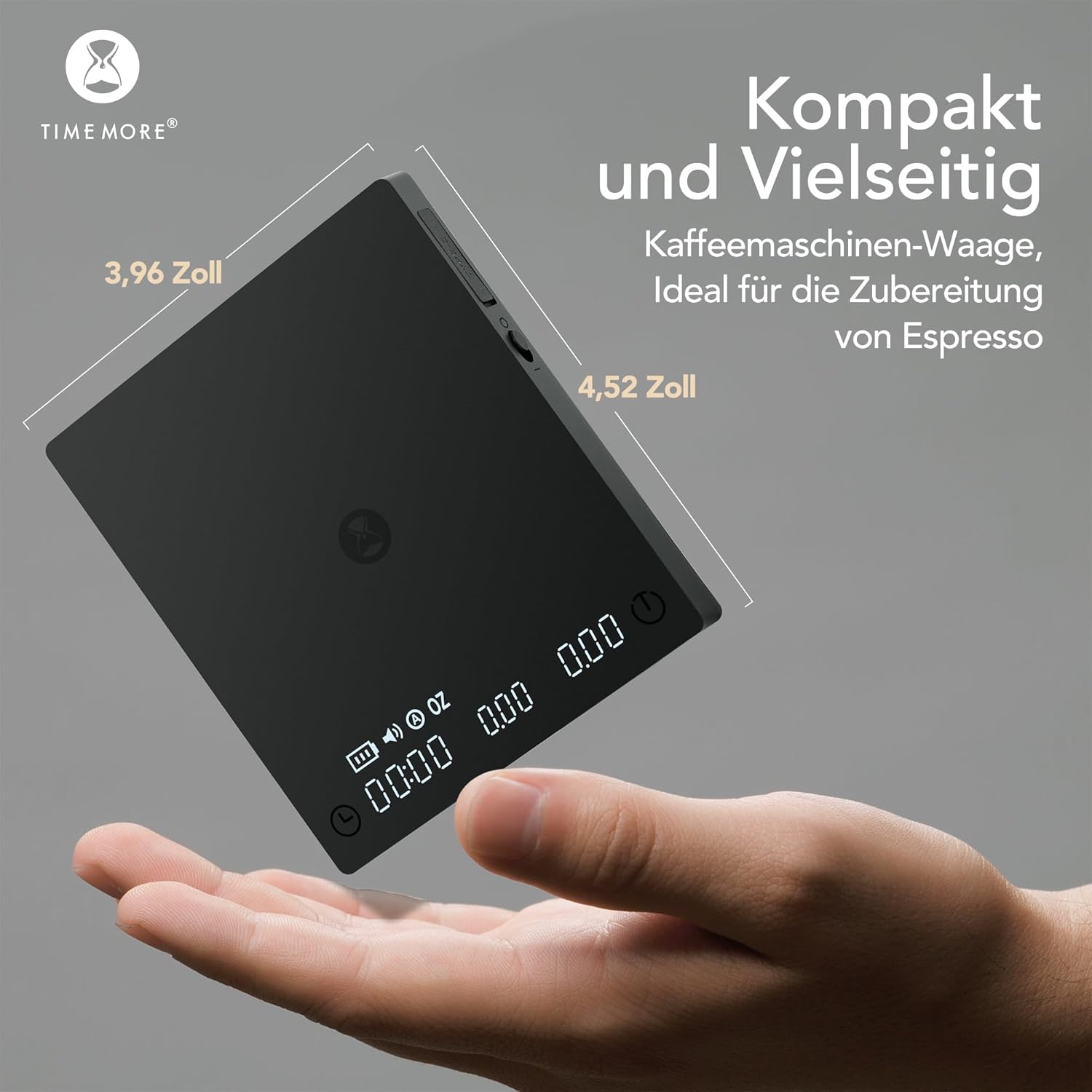 Timemore Black Mirror Mini - Bilancia Caffè Digitale, Nera - immagine 2