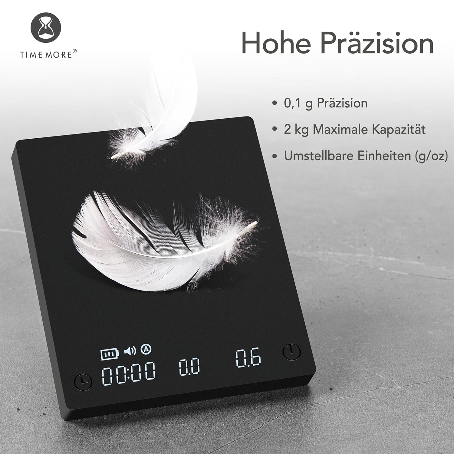 Timemore Black Mirror Mini - Bilancia Caffè Digitale, Nera - immagine 5