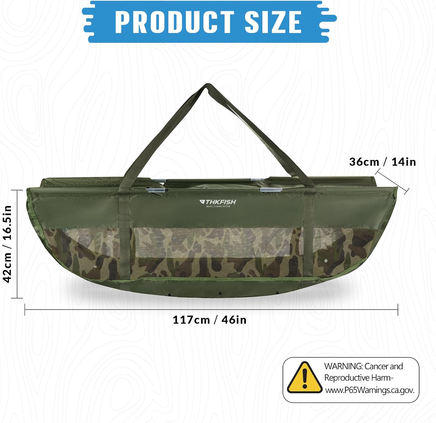 THKFISH Borsa da Pesca Pieghevole 117x42 cm - immagine 5