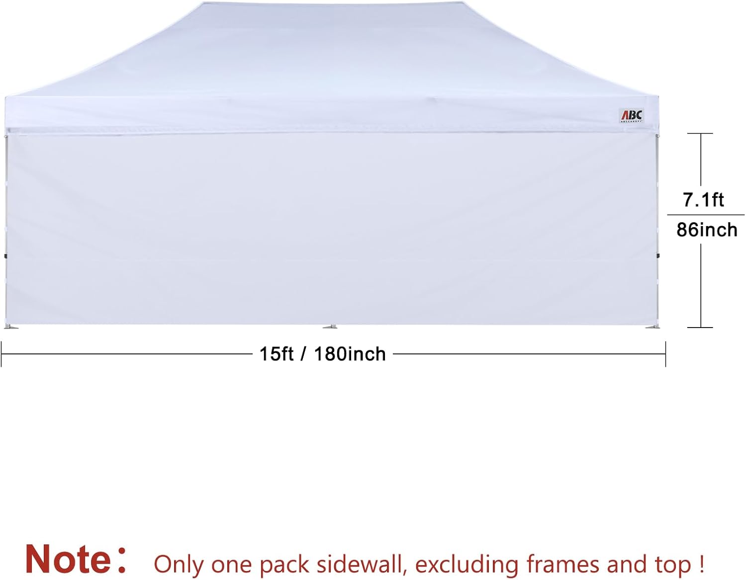 Abccanopy Parete SunWall per Gazebo Istantaneo 3x6m, Bianco - immagine 2