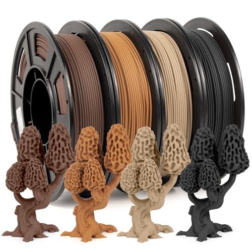 Isanmate Filamento Stampante 3D Wood PLA 1.75mm, 4x250g