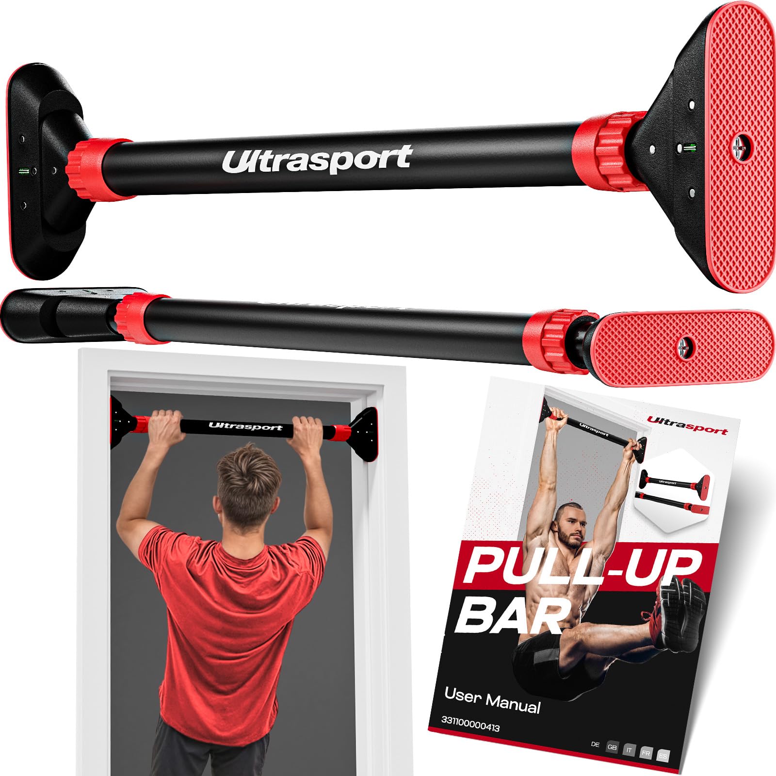 Ultrasport Barra per Trazioni Regolabile 66,5-93 cm
