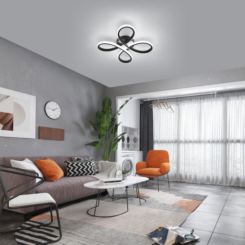 Plafoniera LED Soffitto 30W 3300 Lumen, Nera - immagine 6