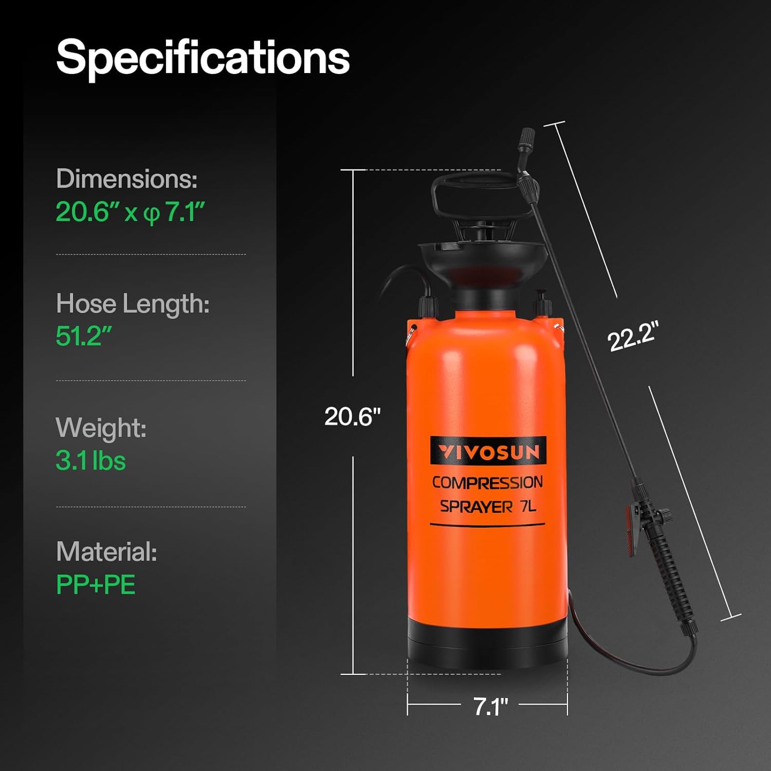 Vivosun Nebulizzatore a Compressione 7 l - immagine 7