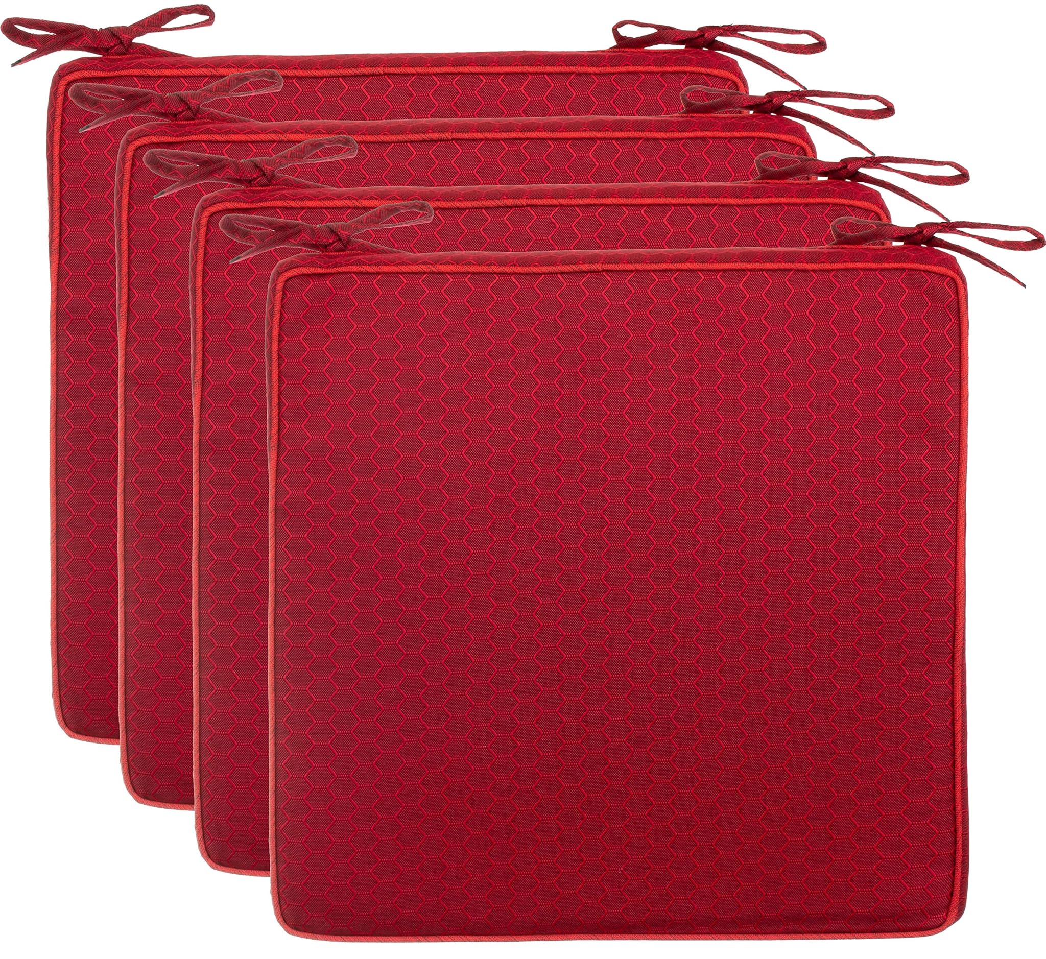 Brandsseller Set 4 Cuscini per Sedia 40x40x4 cm Rosso