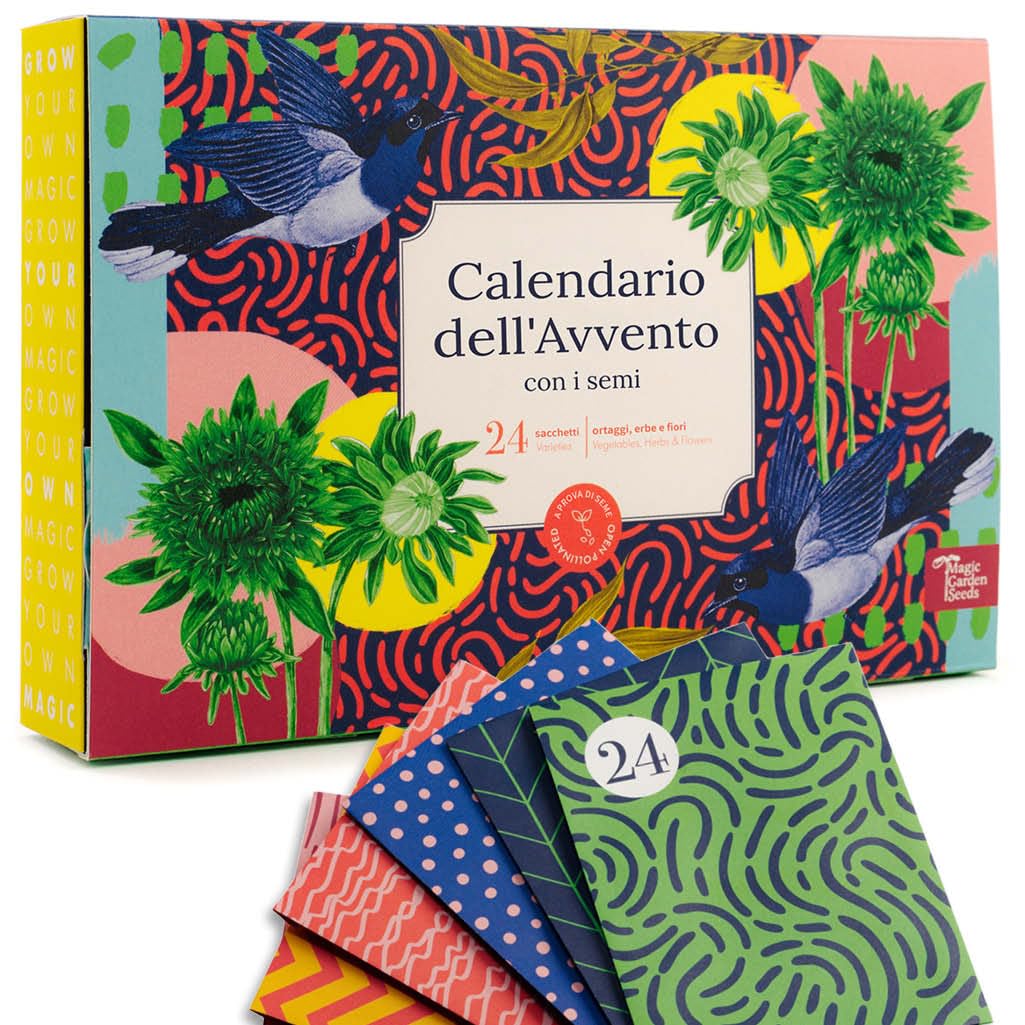 Calendario dell'Avvento con Semi di Ortaggi, Erbe e Fiori