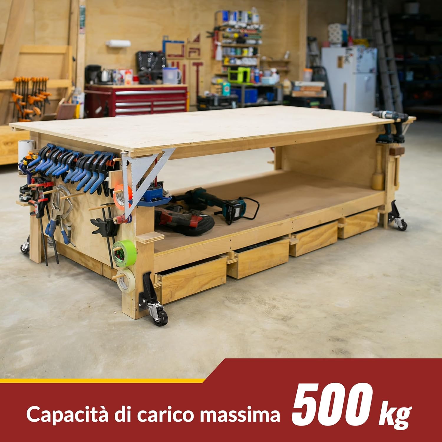 Ruote Retrattili per Banchi da Lavoro Pesanti 75mm - immagine 6