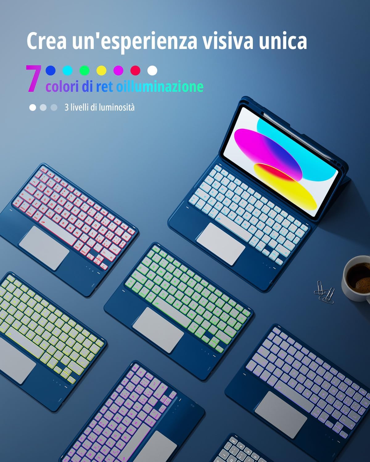 Cacoe Cover con Tastiera iPad 11" (A16) / 10.9'' (2022) - immagine 3